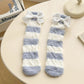 Rufia - Colorful Striped Bowknot Toweling Socks
