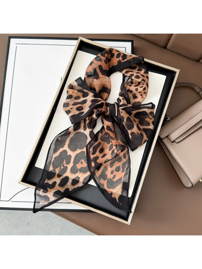 Scarvii - Long Narrow Leopard Print Styling Scarf