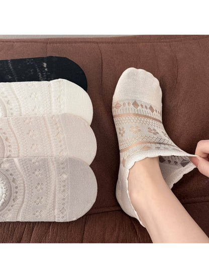 Rufia - Subtle Floral Pattern Women's No Show Socks