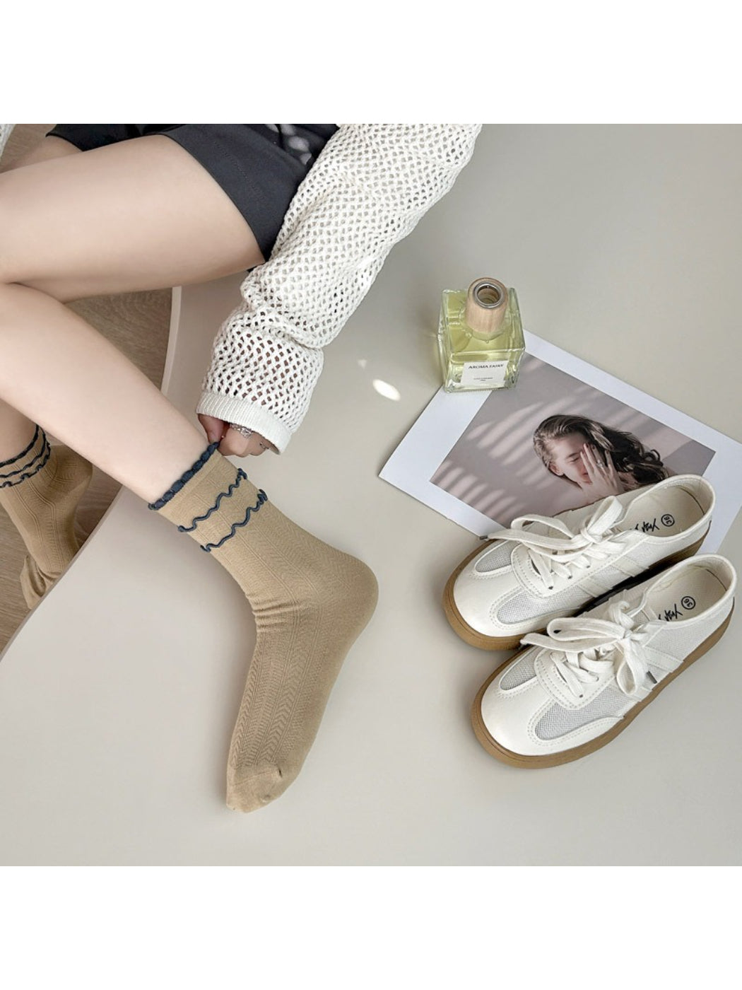 Rufia Wavy Trim Retro Crew Socks product image 3