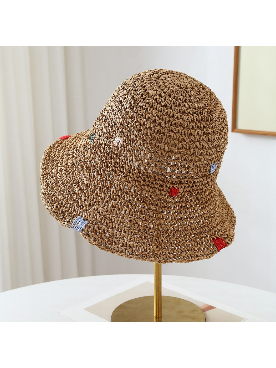 Haila - Women's Foldable Wide Brim Embroidered Hat