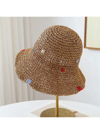 Haila - Women's Foldable Wide Brim Embroidered Hat