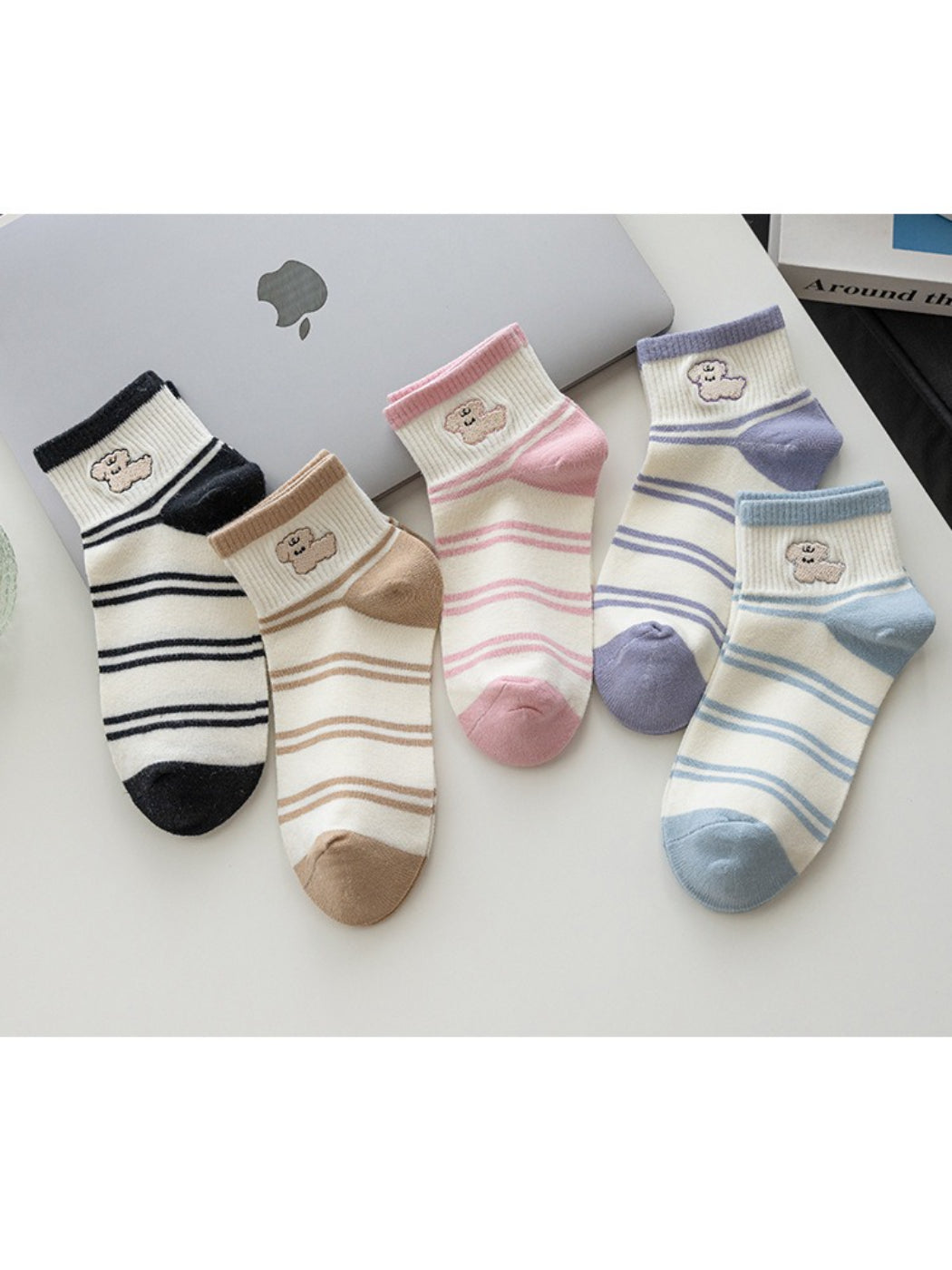 Rufia - Puppy Stripe Ankle Socks