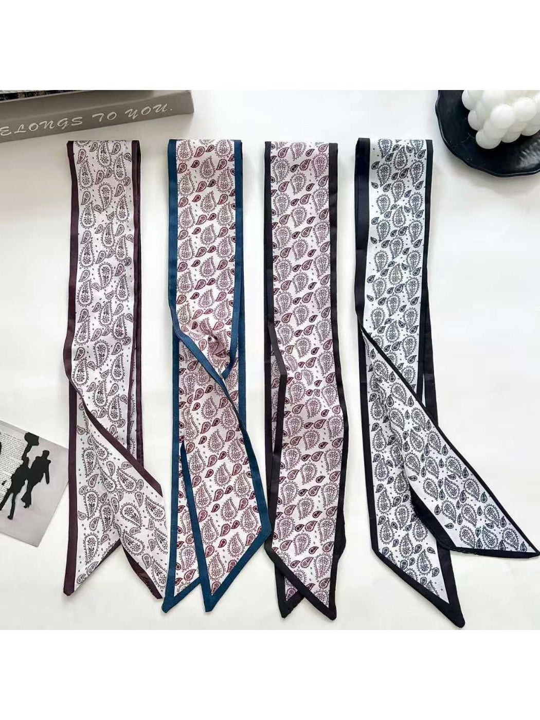 Scarvii Paisley Layout Design Skinny Scarf