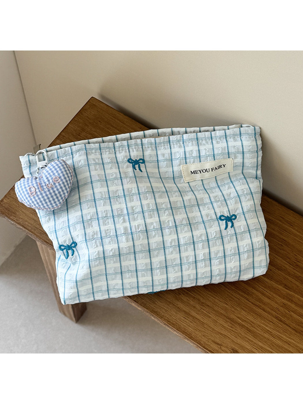 Cosbai - Women's Plaid Zippered Cosmetic Bag