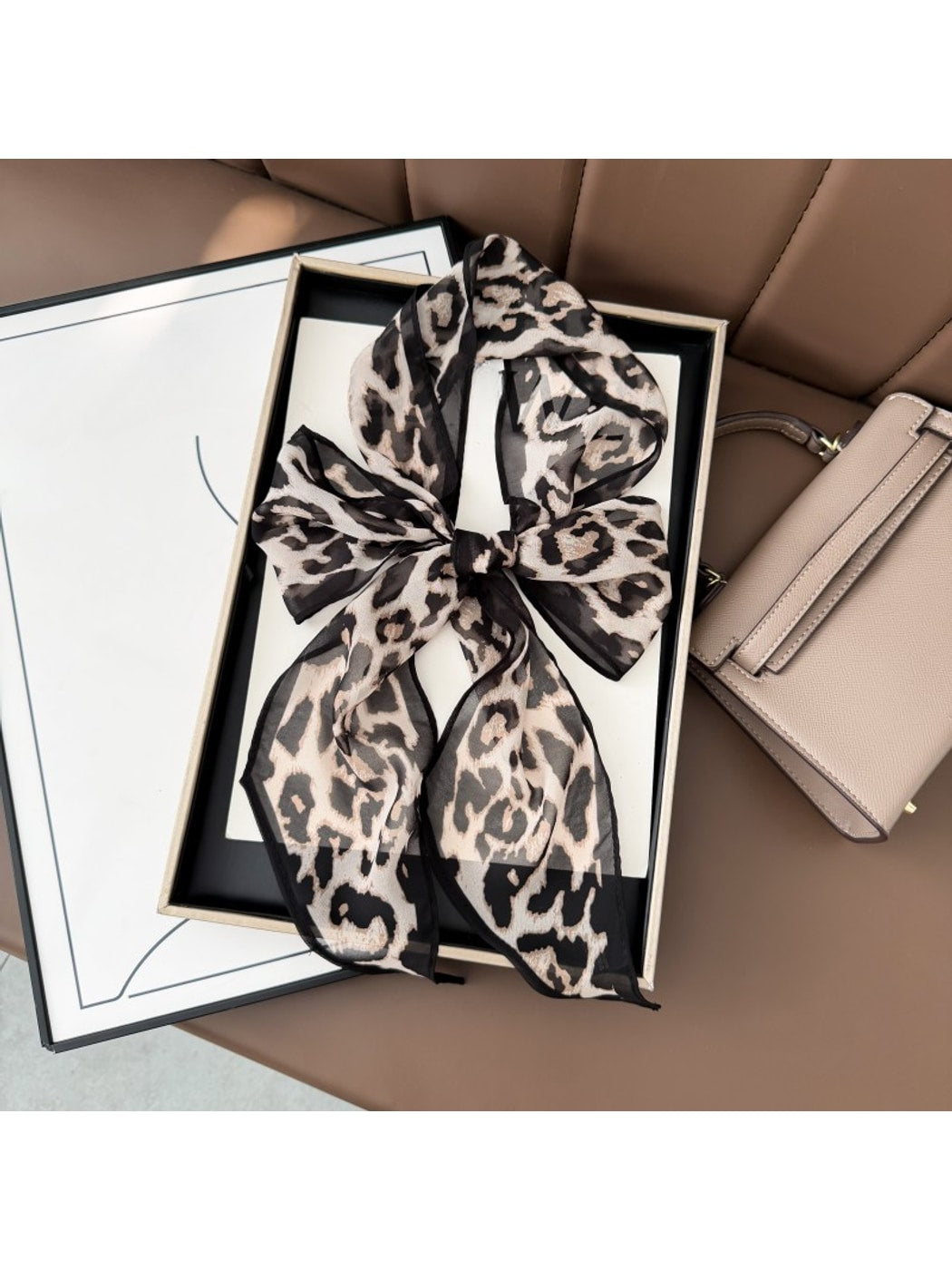 Scarvii - Long Narrow Leopard Print Styling Scarf