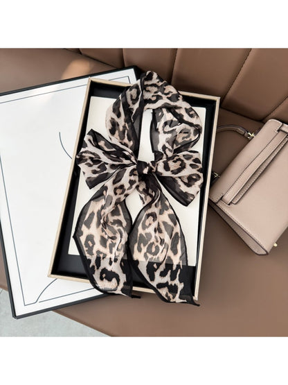 Scarvii - Long Narrow Leopard Print Styling Scarf