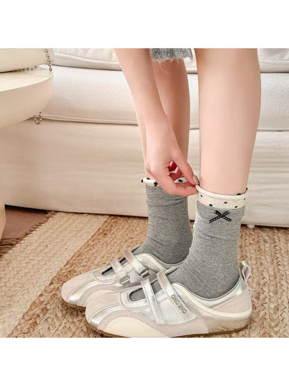Rufia - Layered Dot Trim Crew Socks product image 2