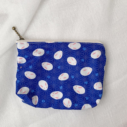 Cosbai canvas printed coin purse angled to highlight colorful canvas artwork