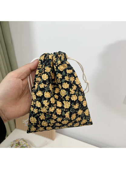 Cosbai Floral Pouch displayed flat with vibrant floral design