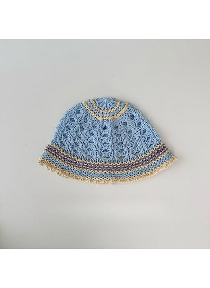 Haila - Fresh Color‑Block Hollow‑Out Wide‑Brim Bucket Hat