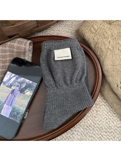 Rufia - Solid Ribbed Crew Socks