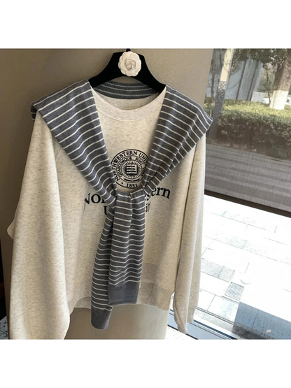 Scarvii - Striped Knit Shoulder Wrap