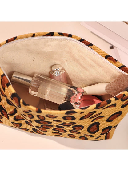 Cosbai - Leopard Print Travel Makeup Organizer Bag