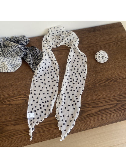 Scarvii Sheer Polka Dot Skinny Scarf