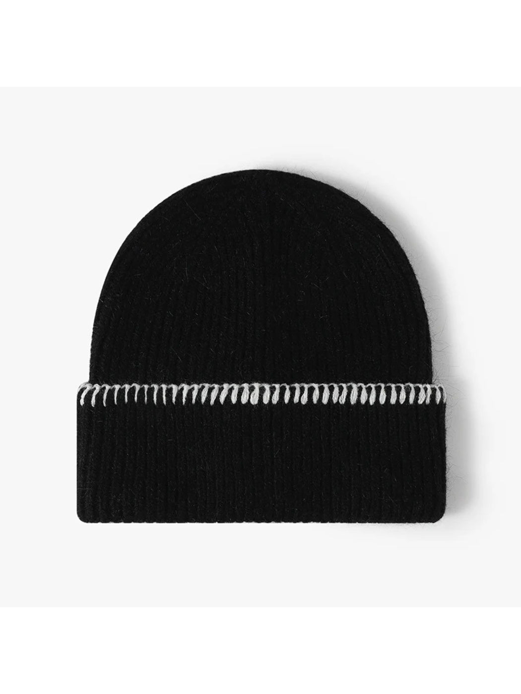 Haila - Contrast-Stitch Cuffed Knit Beanie