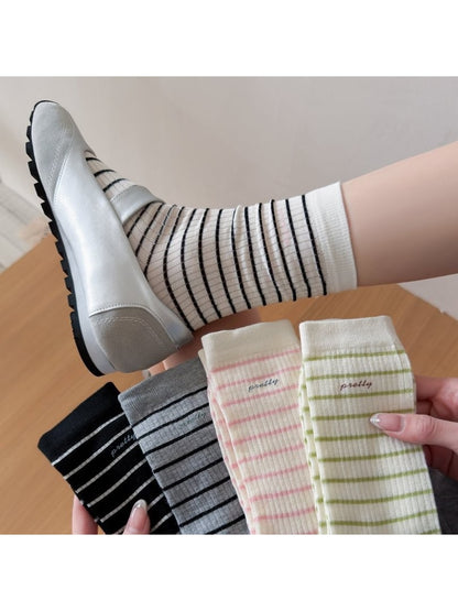 Rufia - Women's Sporty Striped Crew Socks