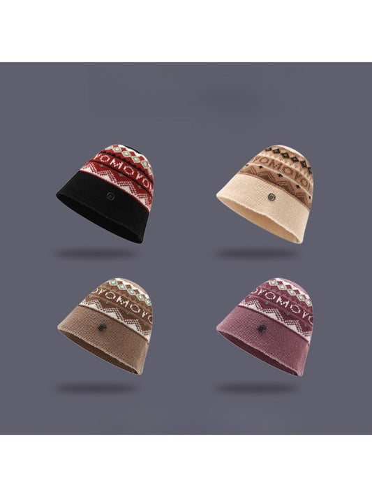 Haila - Letter Pattern Bucket Hat with