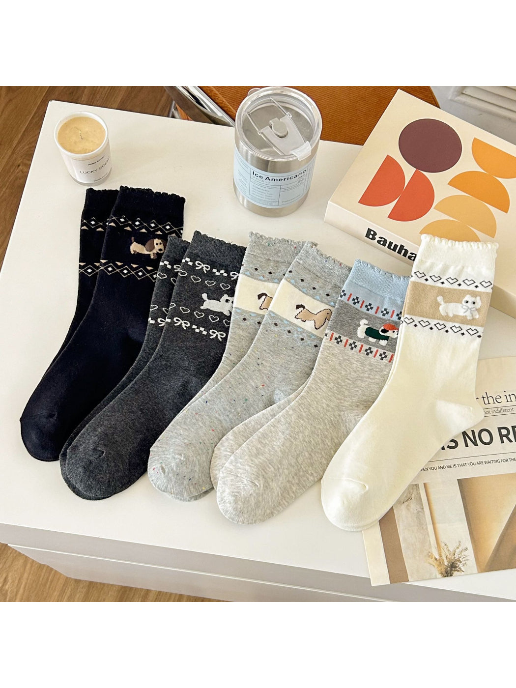 Rufia – Retro Fair Isle Cartoon Socks