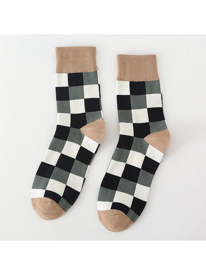 Rufia - Checked Pattern Everyday Crew Socks