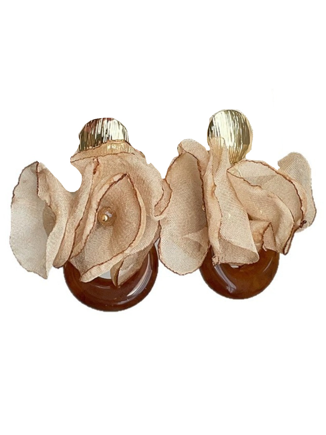Earwish - Chiffon Flower Shaped Chic Earrings