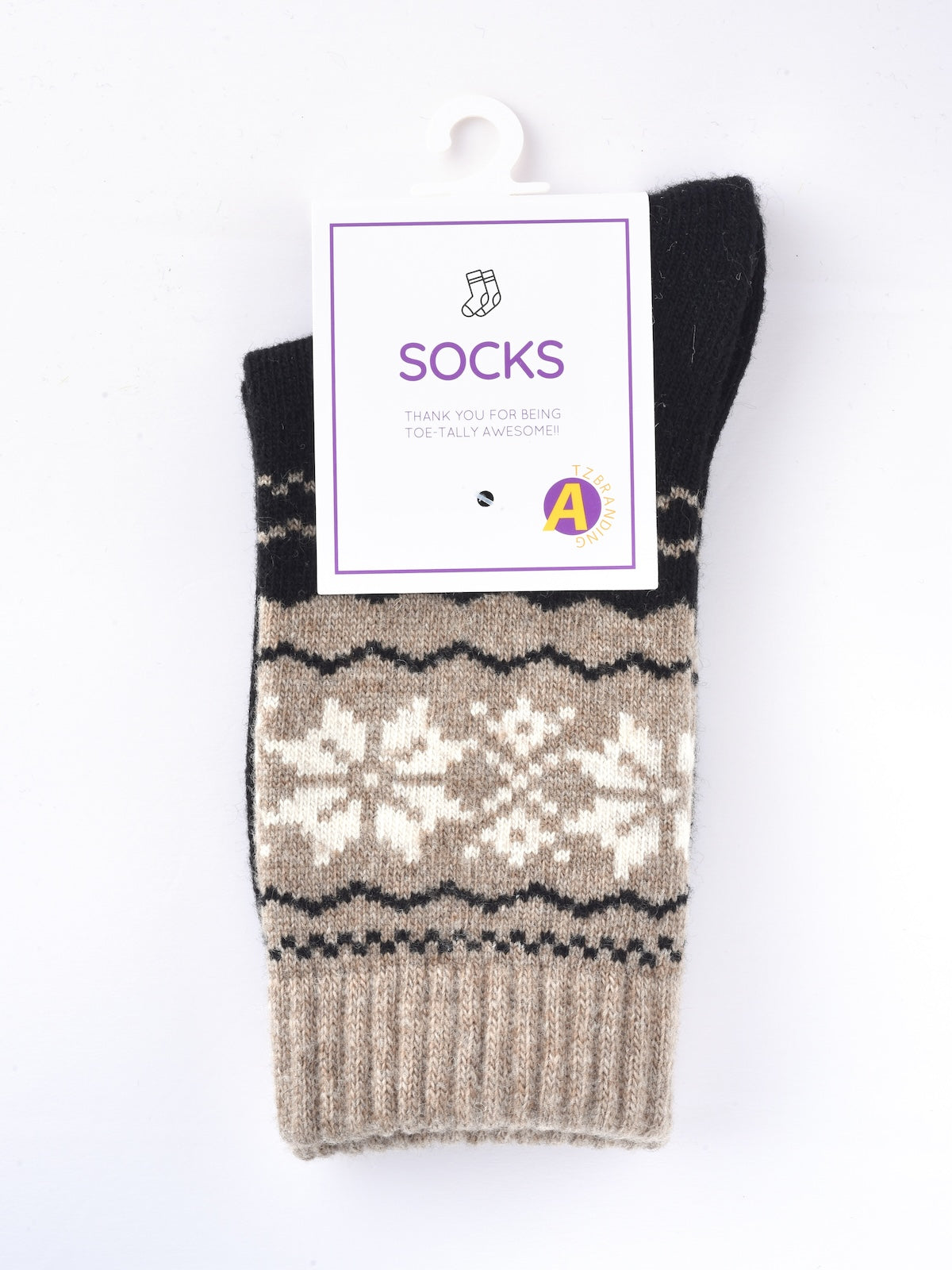 Rufia - Thickened Snowflake Patterned Mid-calf Socks