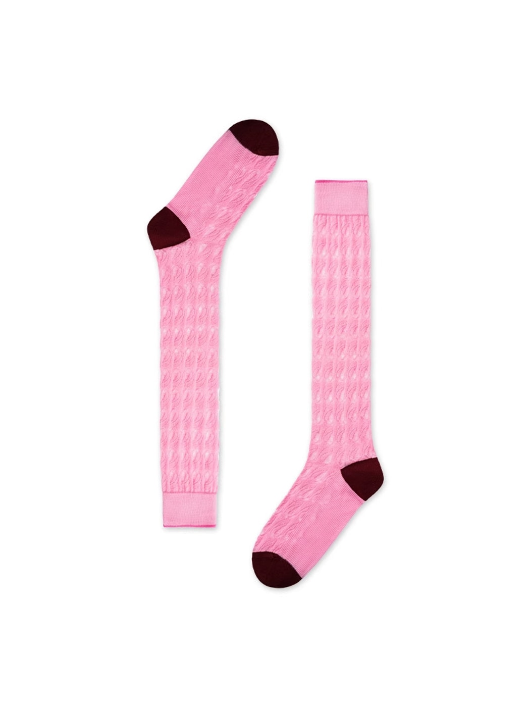 Rufia - Openwork Colorblock Knee-high Socks