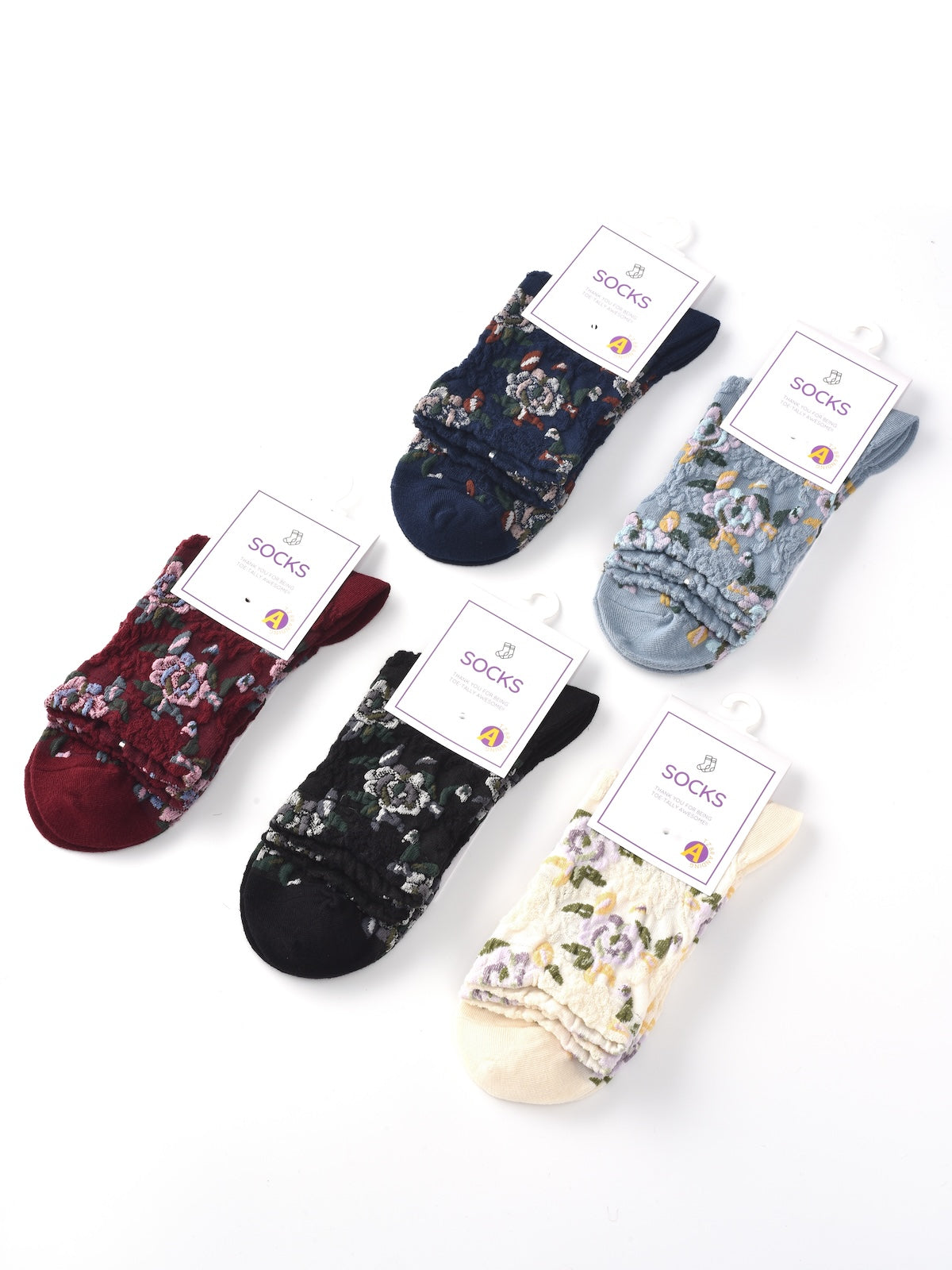 Rufia – Capsule Rose Motif Crew Socks