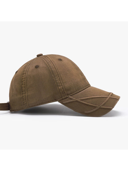 Haila - Round Crown Solid Color Baseball Cap