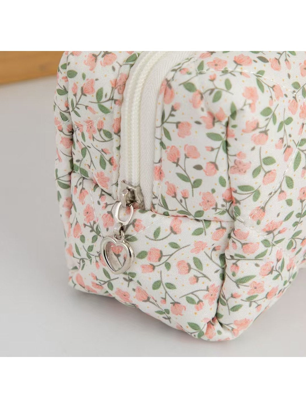 Cosbai - Floral Print Zipper Cosmetic Organizer Bag