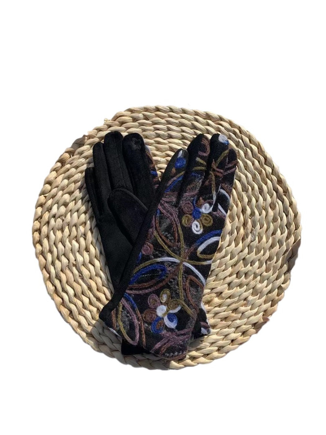 Gloving Boho Embroidered Warm Outdoor Gloves main product view