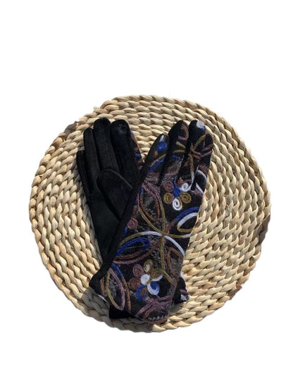Gloving Boho Embroidered Warm Outdoor Gloves main product view