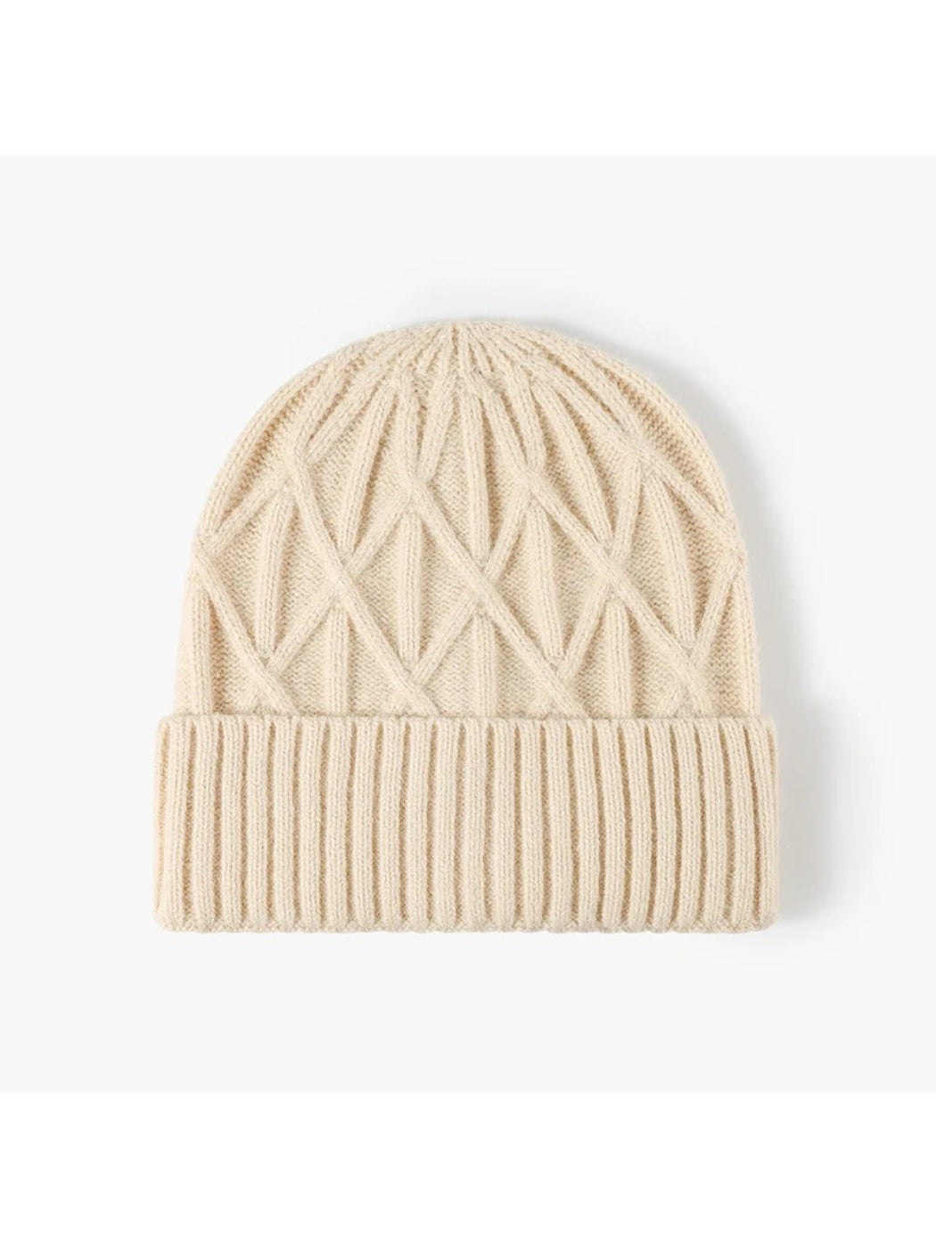Haila - Chevron Textured Cuffed Knit Beanie
