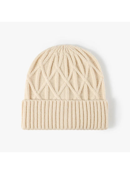 Haila - Chevron Textured Cuffed Knit Beanie