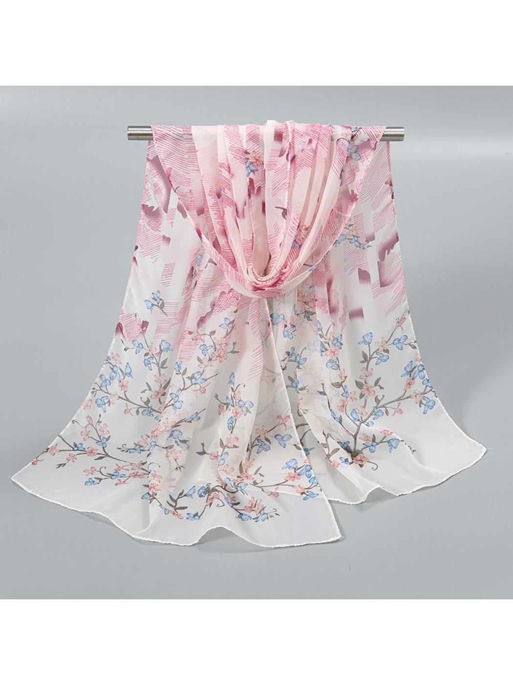 Scarvii - Blossom Branch Print Lightweight Scarf