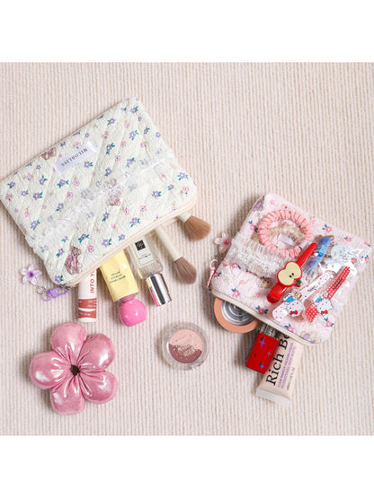 Cosbai - Soft Floral Lace Makeup Bag Mini Pouch