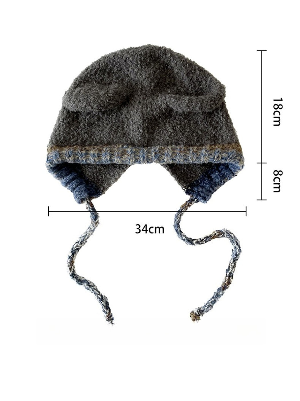 Haila - Bear Ear Knitted Beanie with Tie