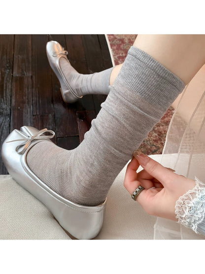 Rufia - Women's Slouch Style Toe Split Mid Calf Socks