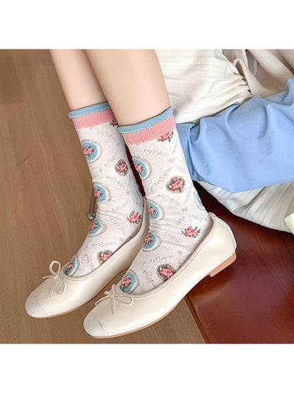Rufia - Romantic Floral Sheer Crew Socks product image 3
