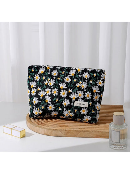 Cosbai - Daisy Pattern Makeup and Brush Storage Bag