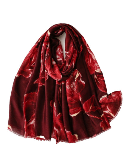 Scarvii - Gold Foil Scarf & Shawl with Lotus Pattern