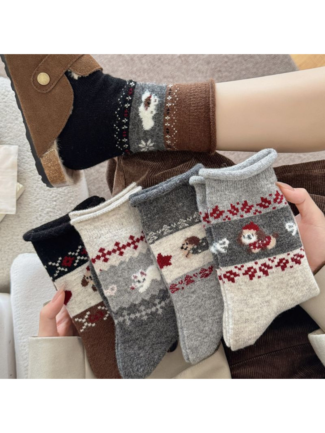 Rufia – Cozy Animal Pattern Socks