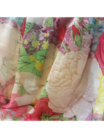 Scarvii - Pink Floral Lace Summer Wrap Scarf