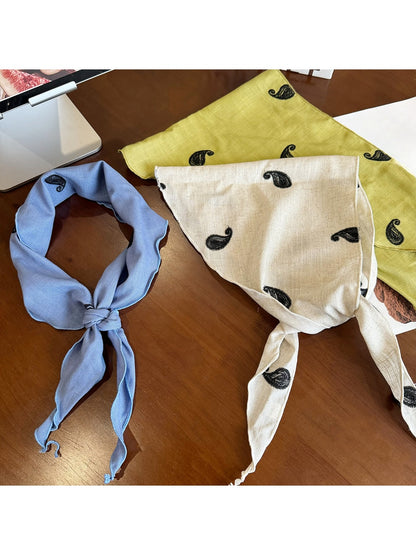 Scarvii - Simple Embroidered Triangle Scarf