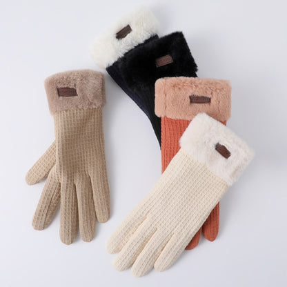 Gloving Winter Warm Waffle Knit Gloves with knit texture