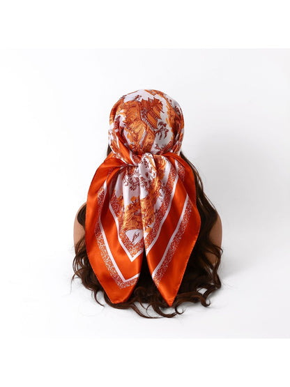 Scarvii - Classic Scenic Print Border Square Scarf