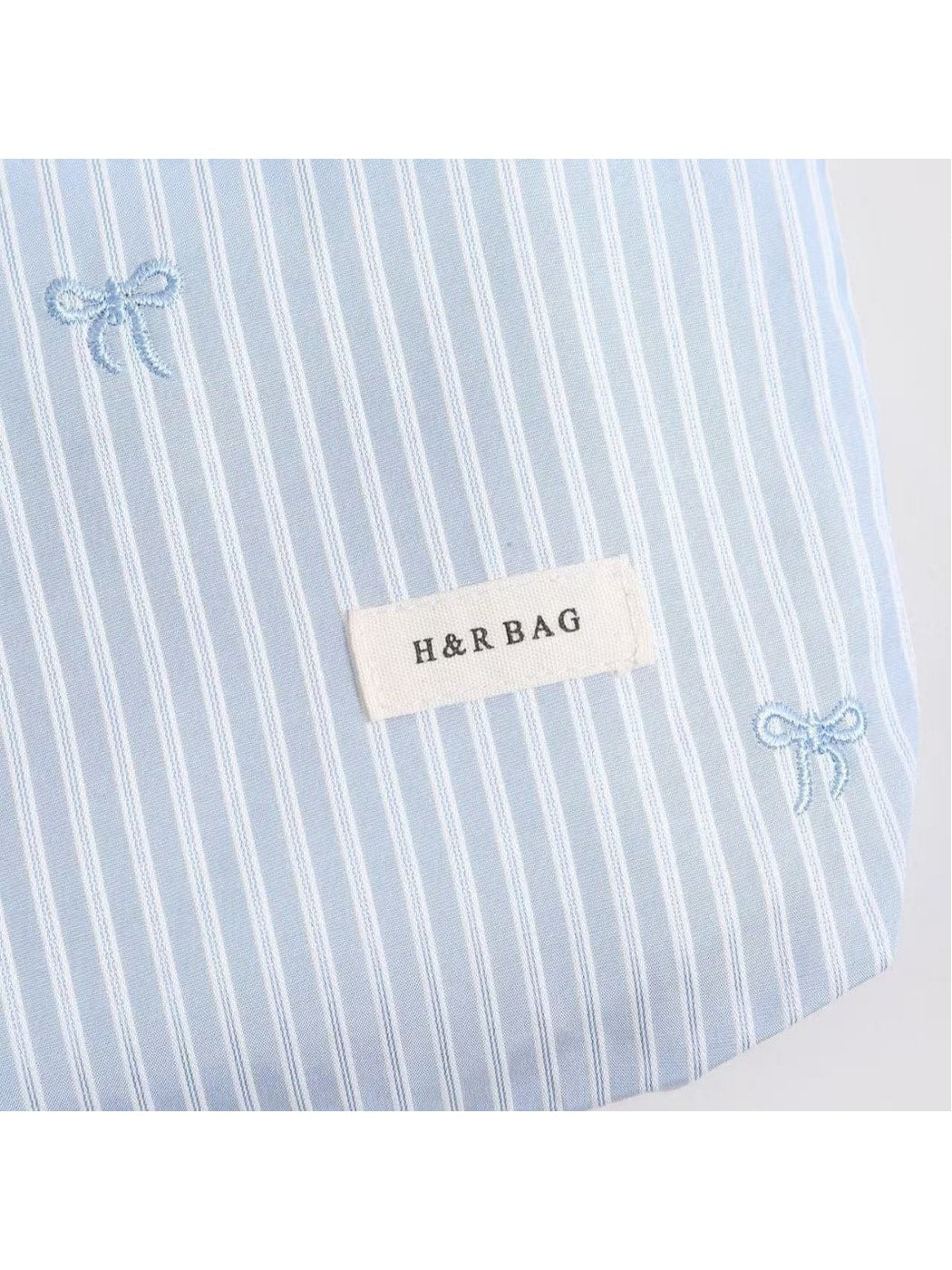 Cosbai - Striped Bow Embroidered Women's Cosmetic Bag