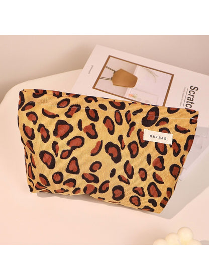 Cosbai - Leopard Print Travel Makeup Organizer Bag