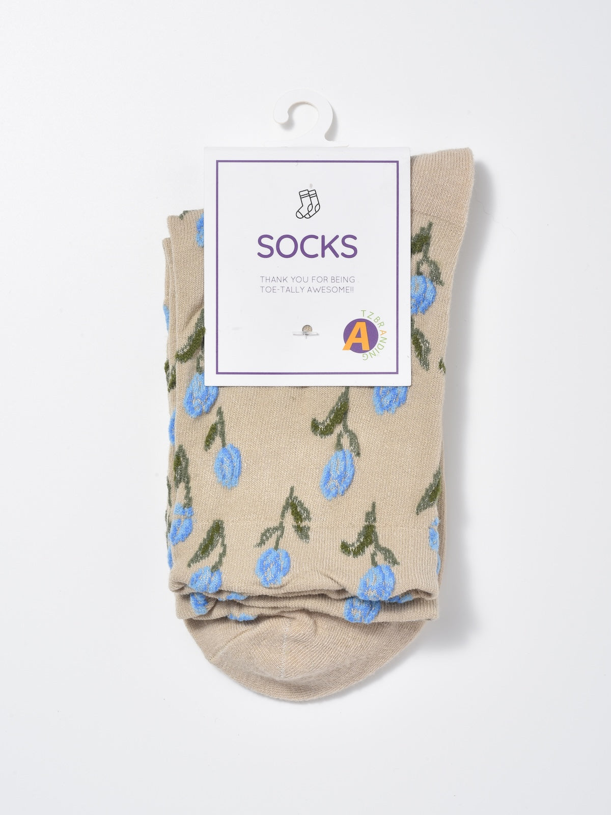 Rufia - Embossed Tulip Pattern Mid-Calf Socks