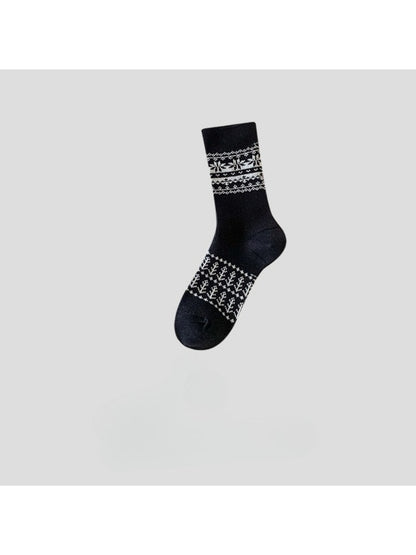Rufia - Minimal Pattern Knit Crew Socks